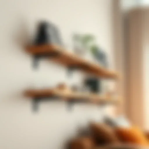 Optimized Organization with Adjustable Shelf Brackets Adjustable shelf brackets installed on an angled wall showcasing organization