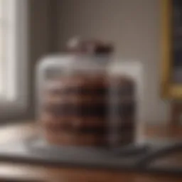 Stylish airtight cake container showcasing a decadent chocolate cake