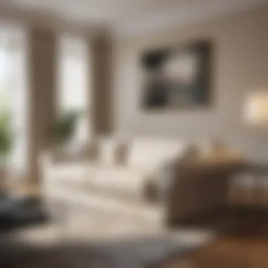 Luxurious Slip Cover in a Modern Setting Luxurious slip cover material showcased in a modern living room
