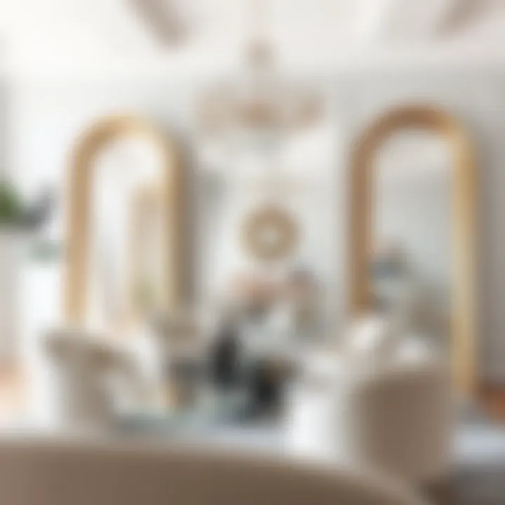 Artistic Reflections in Chic Studios Artistic arrangement of super large floor mirrors in a chic studio