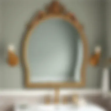 Timeless Charm: Vintage Bathroom Mirrors Vintage-inspired bathroom mirror framed with ornate details