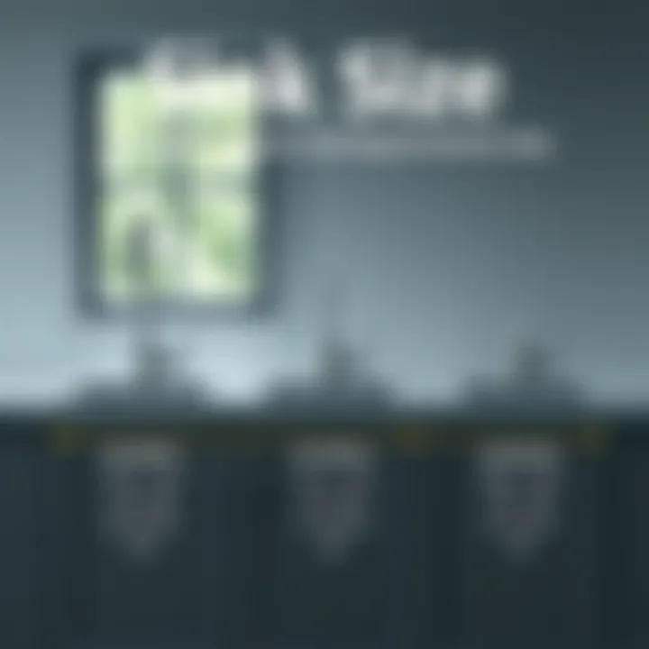 Size comparison of different sink types