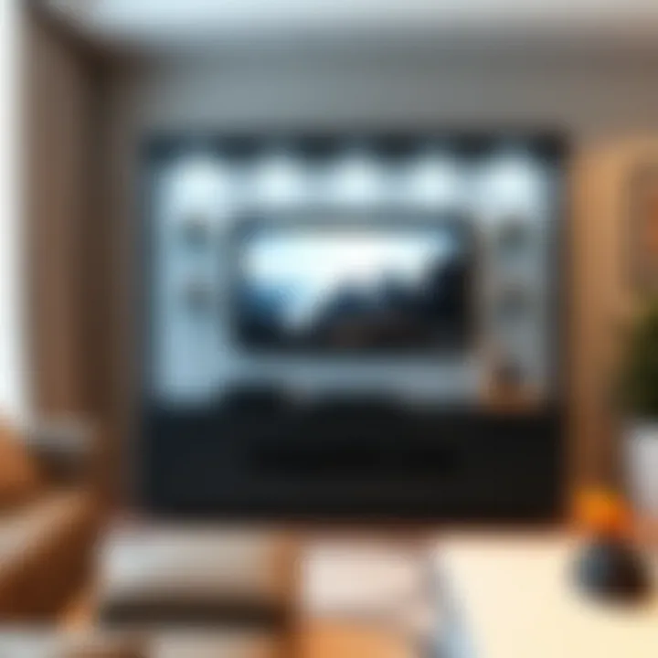 Contemporary glass-front cabinet showcasing media devices