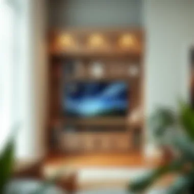 Versatile corner cabinet optimizing space in a TV room