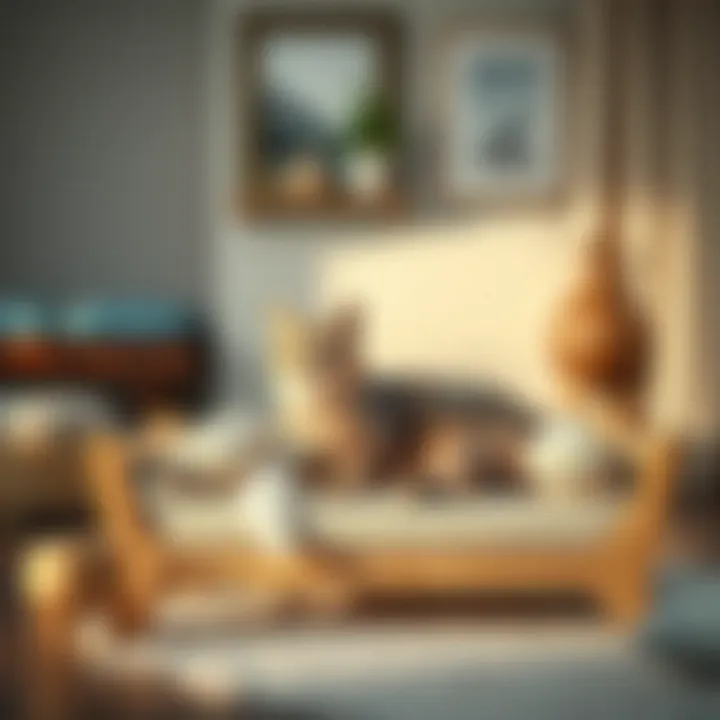 Unique cat bedframe integrated into home decor