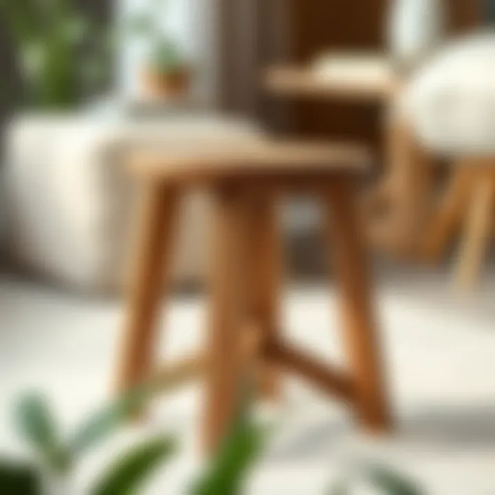 Minimalist stool crafted from reclaimed materials