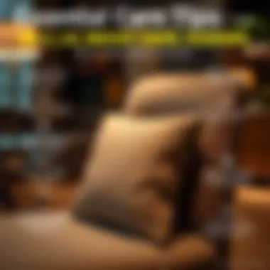 Detailed view of chair cushion maintenance tips display