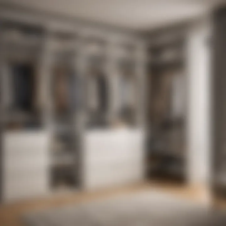 Visualization of customized wall mounted closet system options