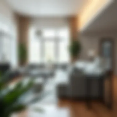 Elegant chair cushion setup in a modern living room