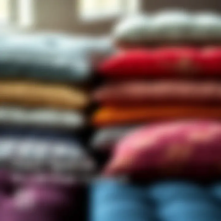 Various fabric swatches for chair cushions showcasing texture and color