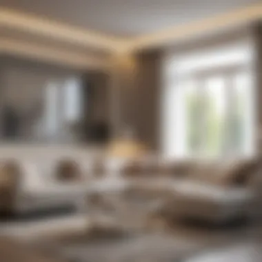 Elegant LED Strip Lighting in Living Room Elegant LED strip lighting illuminating a modern living room