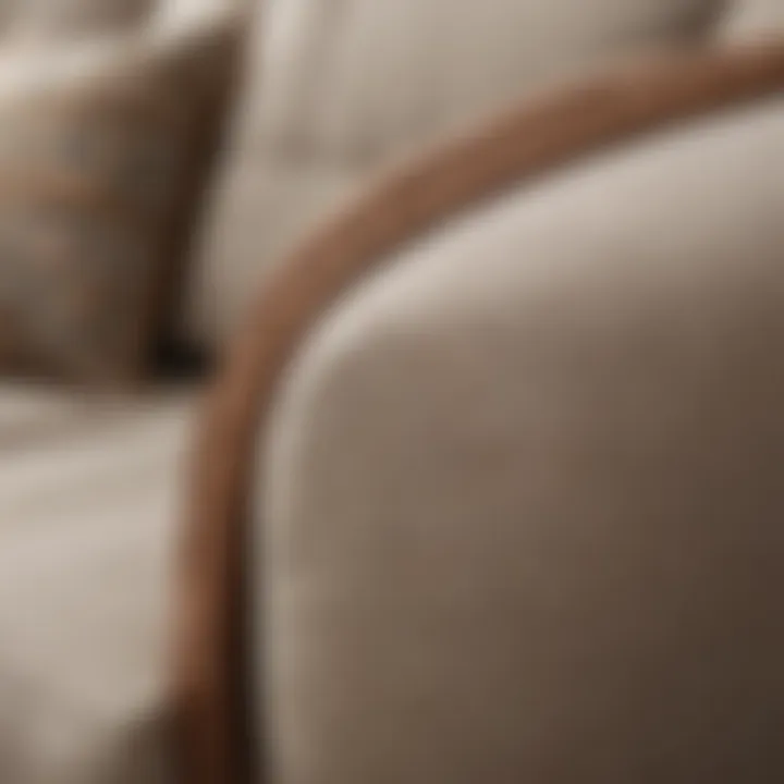 Close-up of fabric texture on a well-maintained sofa