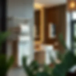 Elegant wall mounted towel rack in a modern bathroom setting