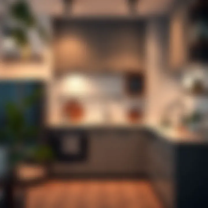 Aesthetics and Functionality in Compact Kitchen Design Aesthetic appeal of a well-designed compact kitchen with lighting