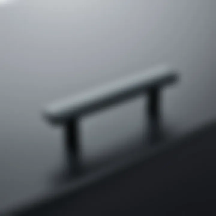 Modern minimalist desk handle in matte black finish