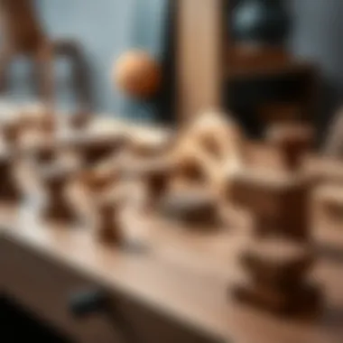 A variety of desk pulls made from natural wood