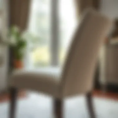 Textured Fabric for Enhanced Style Textured fabric slipcover enhancing the dining chair