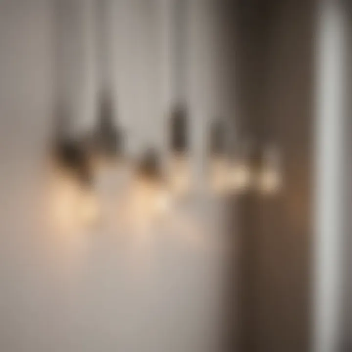 Diverse styles of hanging light sockets in décor