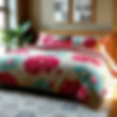 Colorful duvet cover with elegant patterns for king beds.