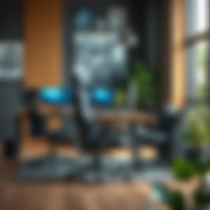 Exploring Ergonomic Features in Gaming Furniture An illustration of various gaming desks and chairs emphasizing ergonomic features and materials.