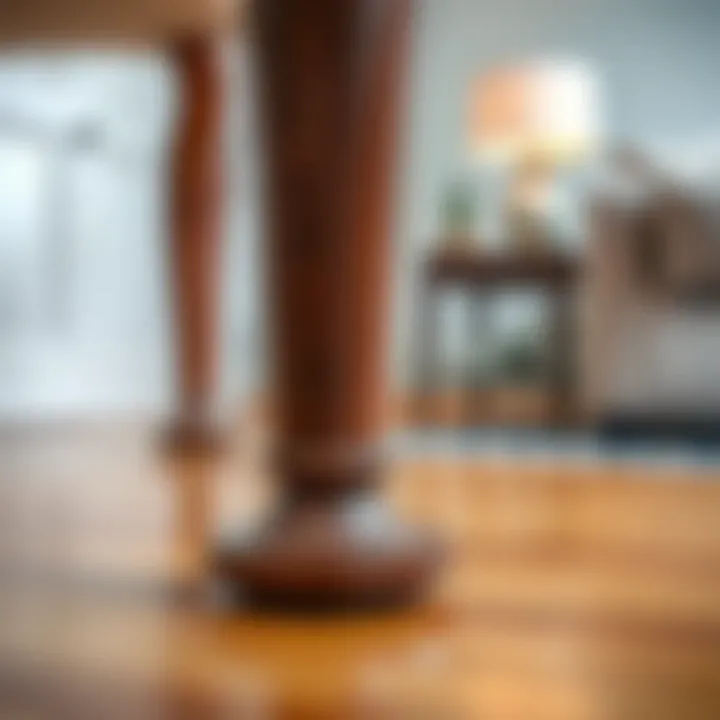 Elegant furniture leg protector on a hardwood floor