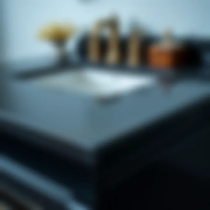 Material Highlights of Black Vanities Detailed view of materials used in a black vanity