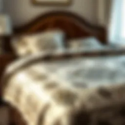 Elegant bed spread showcasing intricate patterns