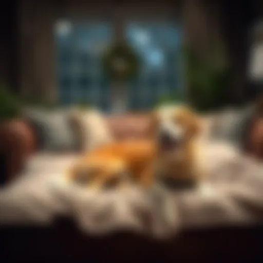 Durable pee proof dog blanket in a cozy living room