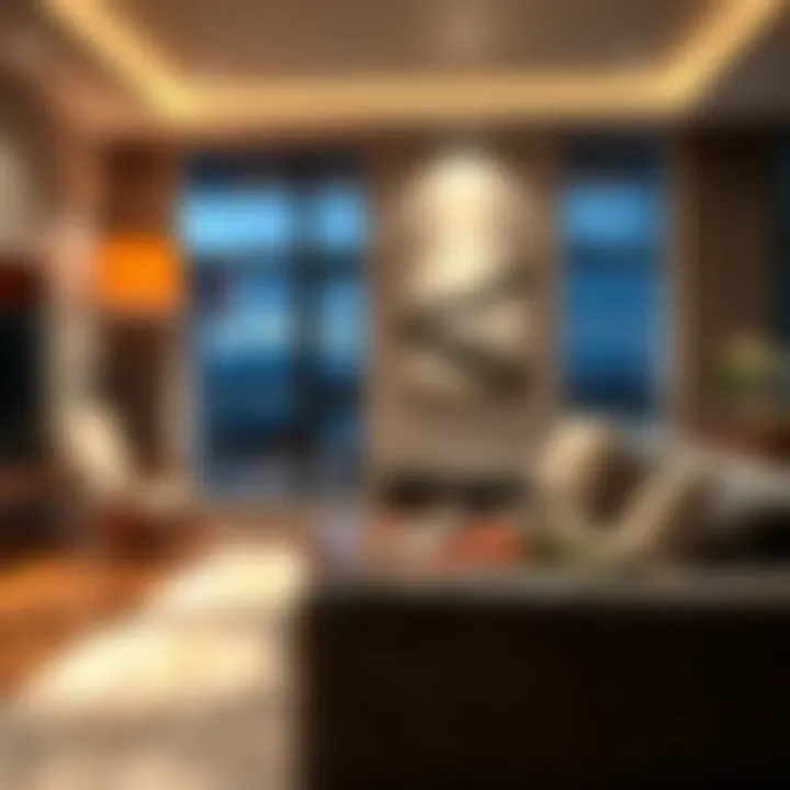 Elegant leather sofa in a modern living room