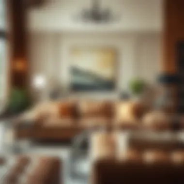 Variety of leather types for sofas displayed in a chic setting