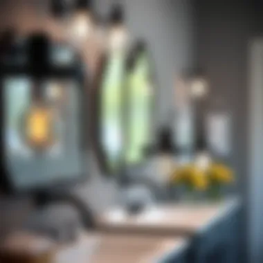 Variety of black farmhouse vanity light fixtures showcasing design versatility