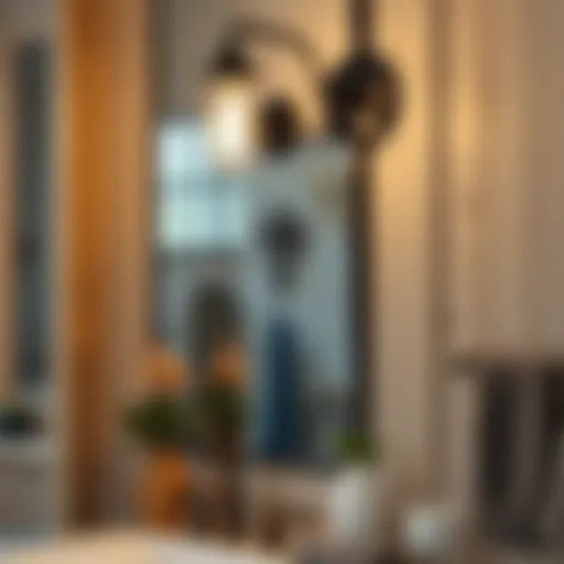 Chic black farmhouse vanity light fixture illuminating a rustic bathroom