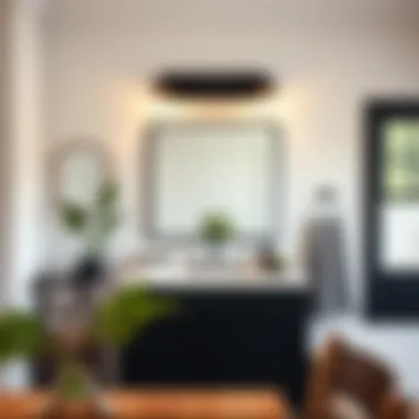 Elegant black farmhouse vanity light styled with modern decor elements