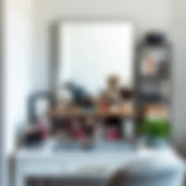 Stylish Corner Makeup Table Organization Stylish corner makeup table with organized cosmetics