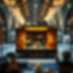 Artistic display of a LEGO showcase box highlighting intricate designs