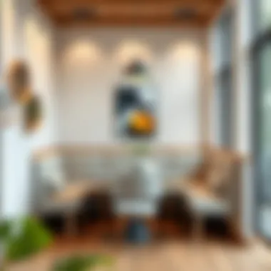 Versatile bench seat with back in a multifunctional space