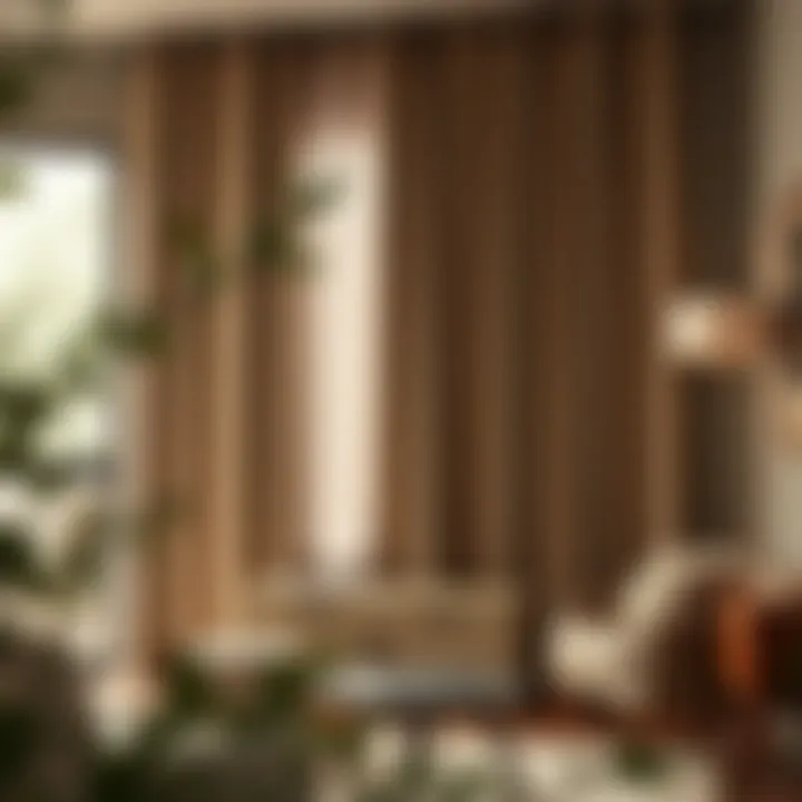 Cozy Atmosphere with Taupe Rod Pocket Curtains Warm and inviting ambiance created by taupe curtains in a cozy setting