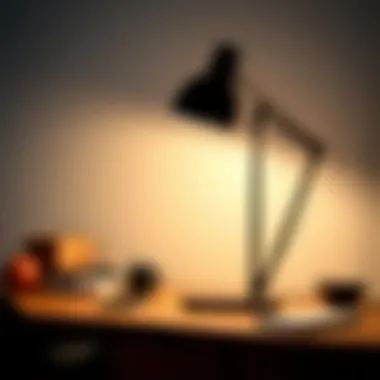 Variety of materials used in desk lamps