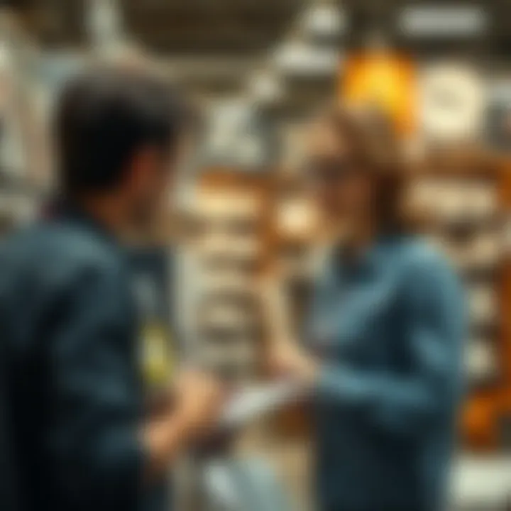 Smart shopper evaluating quality at a discount store