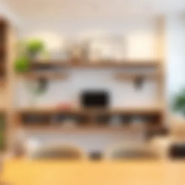 Stylish installation of shelf brackets in an interior setting