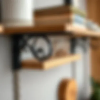 Close-up of sturdy materials used in shelf brackets