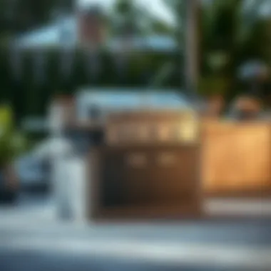 Diverse materials used in drop-in grill bases