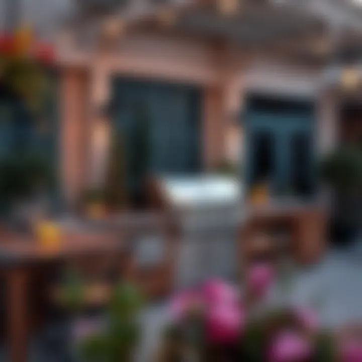 Efficient outdoor space setup for grilling