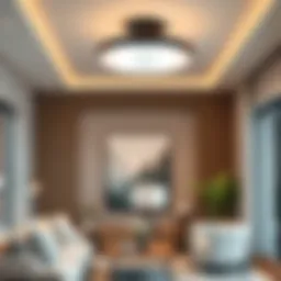 Elegant modern fluorescent light cover in a stylish interior