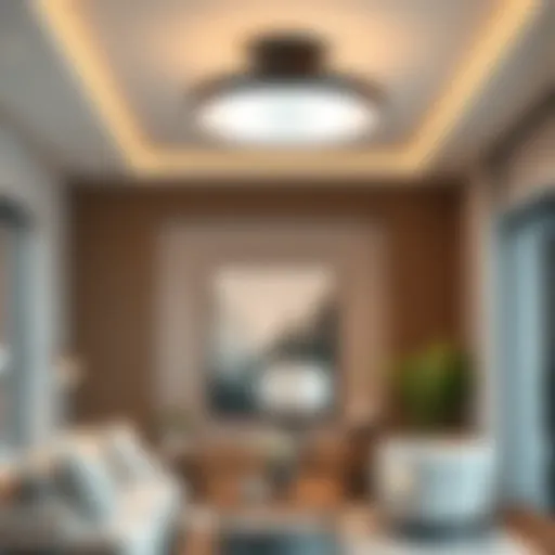 Elegant modern fluorescent light cover in a stylish interior