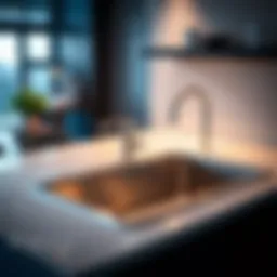 Elegant modern top mount sink with sleek design