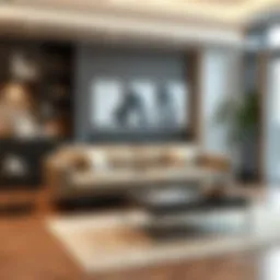 Elegant loveseat bed in a modern living room