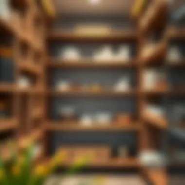 Versatile Wooden Pantry Shelves Modern wooden pantry shelves showcasing versatile storage solutions.