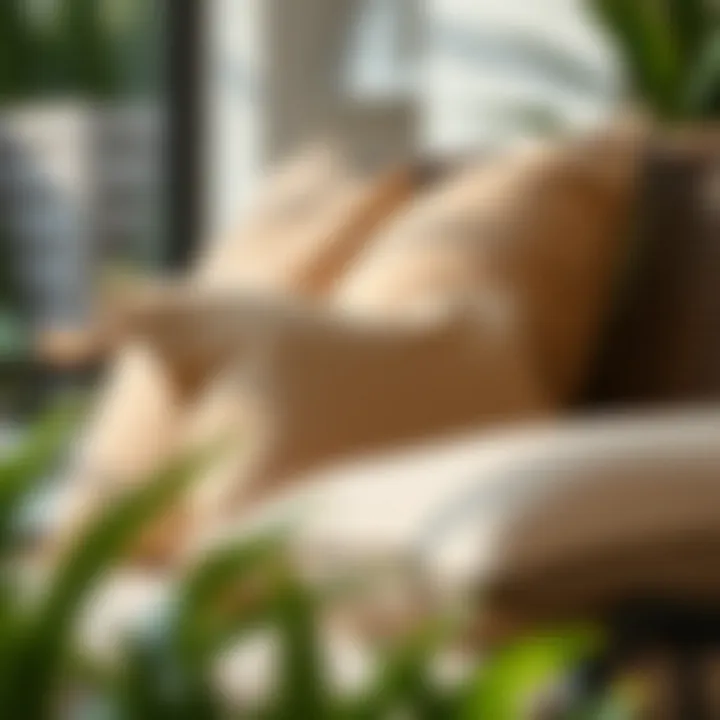 The Comfort of Cushions Close-up of plush cushions on a stylish patio chair