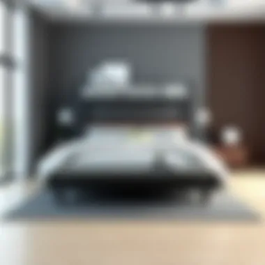 Modern Design of Queen Over Queen Bunk Bed Frame Elegant queen over queen bunk bed frame in a modern bedroom setting